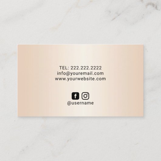 Moderne Abstracte marine & Gold Waterverf Salon &  Visitekaartje (Achterkant)