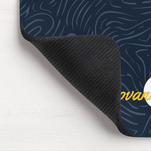 Moderne Abstracte Marine Patroon Monogram Muismat (Hoek)