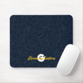 Moderne Abstracte Marine Patroon Monogram Muismat (Met muis)