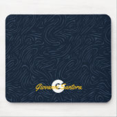 Moderne Abstracte Marine Patroon Monogram Muismat (Voorkant)