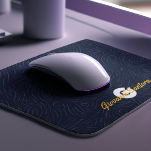 Moderne Abstracte Marine Patroon Monogram Muismat