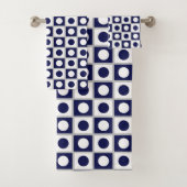 Moderne Abstracte marineblauw en wit Bad Handdoek (Insitu)