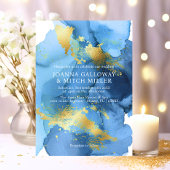 Moderne Abstracte marineblauw gouden Waterverf bru Kaart