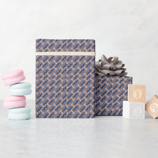 Moderne abstracte marineblauwpatroon cadeaupapier (Baby Shower)