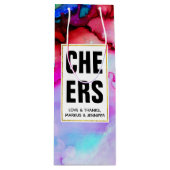 Moderne Abstracte marmer Waterverf Design Cheers Wijn Cadeautas (Voorkant)