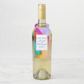 Moderne Abstracte marmer Waterverf Design Wedding Flessenhanger (Op fles)