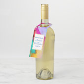 Moderne Abstracte marmer Waterverf Design Wedding Flessenhanger (Schuin)