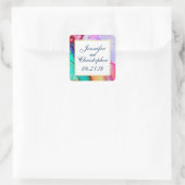 Moderne Abstracte marmer Waterverf Design Wedding Vierkante Sticker (Tas)