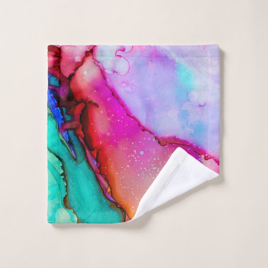 Moderne Abstracte marmer Waterverf ontwerp Bad Handdoek (Wasdoekje)