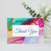 Moderne Abstracte marmer Waterverf ontwerp Bedankkaart (Staand voorkant)
