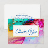 Moderne Abstracte marmer Waterverf ontwerp Bedankkaart (Voorkant / Achterkant)