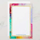 Moderne Abstracte marmer Waterverf ontwerp Briefpapier (Voorkant / Achterkant)