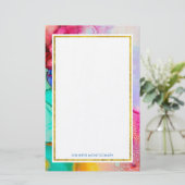 Moderne Abstracte marmer Waterverf ontwerp Briefpapier (Staand voorkant)