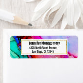 Moderne Abstracte marmer Waterverf ontwerp Etiket (Insitu)