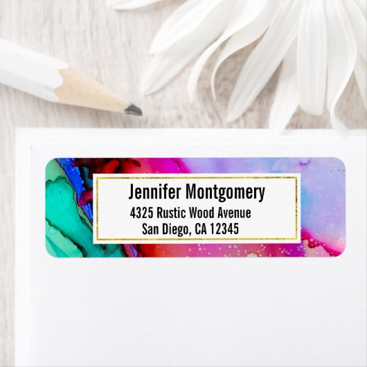 Moderne Abstracte marmer Waterverf ontwerp Etiket (Insitu)