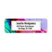 Moderne Abstracte marmer Waterverf ontwerp Etiket (Voorkant)