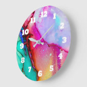 Moderne Abstracte marmer Waterverf ontwerp Grote Klok (Hoek)