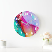 Moderne Abstracte marmer Waterverf ontwerp Grote Klok (Huis)