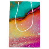 Moderne Abstracte marmer Waterverf ontwerp Medium Cadeauzakje (Achterkant)