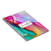 Moderne Abstracte marmer Waterverf ontwerp Notitieboek (Rechterzijde)