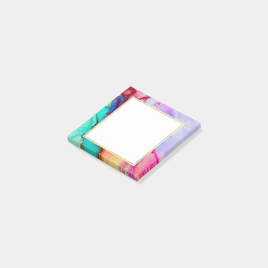 Moderne Abstracte marmer Waterverf ontwerp Post-it® Notes (Schuin)