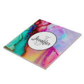 Moderne Abstracte marmer Waterverf ontwerp Tegeltje (Zijkant)