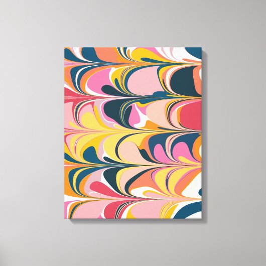 Moderne Abstracte marmer wervelkolom in roze en ge Canvas Afdruk (Voorkant)
