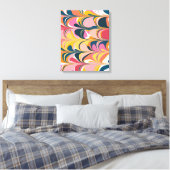 Moderne Abstracte marmer wervelkolom in roze en ge Canvas Afdruk (Insitu (Slaapkamer))