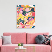 Moderne Abstracte marmer wervelkolom in roze en ge Canvas Afdruk (Insitu (Woonkamer))