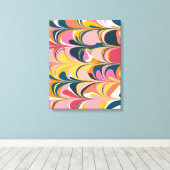 Moderne Abstracte marmer wervelkolom in roze en ge Canvas Afdruk (Insitu (Houten vloer))
