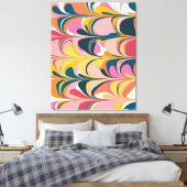 Moderne Abstracte marmer wervelkolom in roze en ge Canvas Afdruk (Insitu (Slaapkamer))