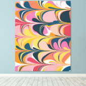 Moderne Abstracte marmer wervelkolom in roze en ge Canvas Afdruk (Insitu (Houten vloer))