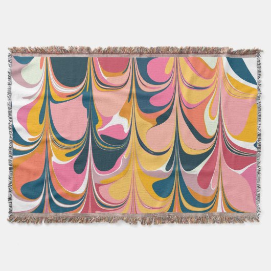 Moderne Abstracte marmer wervelkolom in roze en ge Deken (Voorkant)