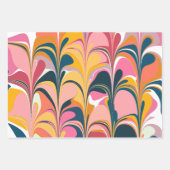 Moderne Abstracte marmer wervelkolom in roze en ge Inpakpapier Vel (Voorkant)