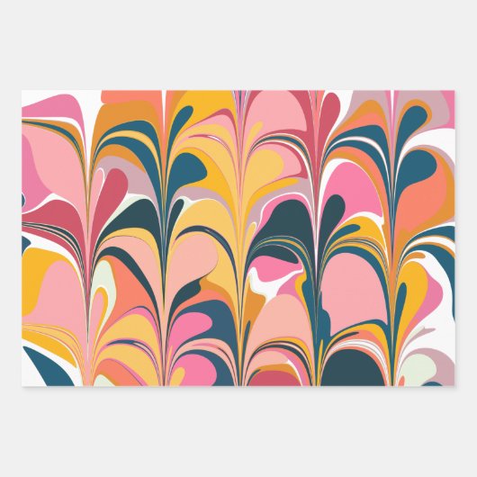 Moderne Abstracte marmer wervelkolom in roze en ge Inpakpapier Vel (Voorkant)