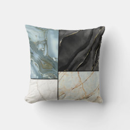 Moderne Abstracte Marmeren Agate Geometrische Blok Kussen