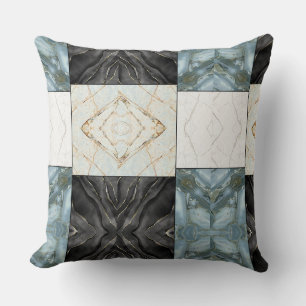 Moderne Abstracte Marmeren Agate Geometrische Blok Kussen