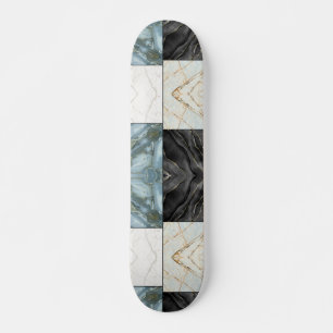 Moderne Abstracte Marmeren Agate Geometrische Blok Persoonlijk Skateboard