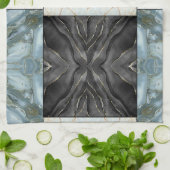 Moderne Abstracte Marmeren Agate Geometrische Blok Theedoek (Gevouwen)