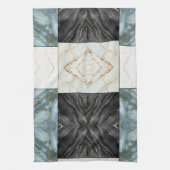 Moderne Abstracte Marmeren Agate Geometrische Blok Theedoek (Verticaal)