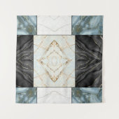 Moderne Abstracte Marmeren Agate Geometrische Blok Wandkleed (Voorkant (horizontaal))