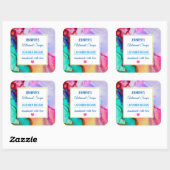 Moderne Abstracte Marmeren Waterverf Design Soap Vierkante Sticker (Vel)