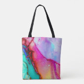 Moderne Abstracte marmerkijk Waterverf Tote Bag (Achterkant)