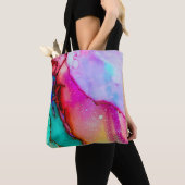 Moderne Abstracte marmerkijk Waterverf Tote Bag (Dichtbij)