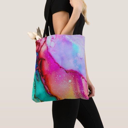 Moderne Abstracte marmerkijk Waterverf Tote Bag (Dichtbij)
