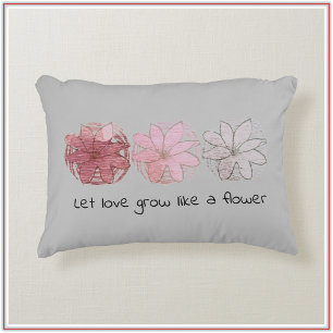 Moderne Abstracte Mauve en grijze Floral Accent Kussen