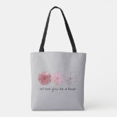 Moderne Abstracte Mauve en grijze Floral Tote Bag (Achterkant)