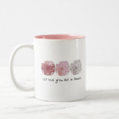 Moderne Abstracte Mauve en grijze Floral Two-Tone Tweekleurige Koffiemok (Links)