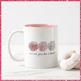 Moderne Abstracte Mauve en grijze Floral Two-Tone  Tweekleurige Koffiemok