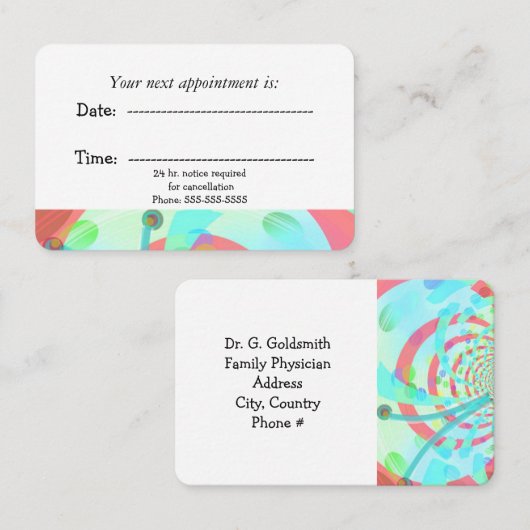 Moderne Abstracte medische benoeming Afsprakenkaartje (Voorkant / Achterkant)